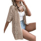 👚 50% OFF NOW! 🌸 Women's Short Sleeve Hollow-Out Knit Cardigan – Breathable Pointelle, Lightweight & Versatile Open-Front – Summer Essential ☀️
