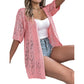 👚 50% OFF NOW! 🌸 Women's Short Sleeve Hollow-Out Knit Cardigan – Breathable Pointelle, Lightweight & Versatile Open-Front – Summer Essential ☀️