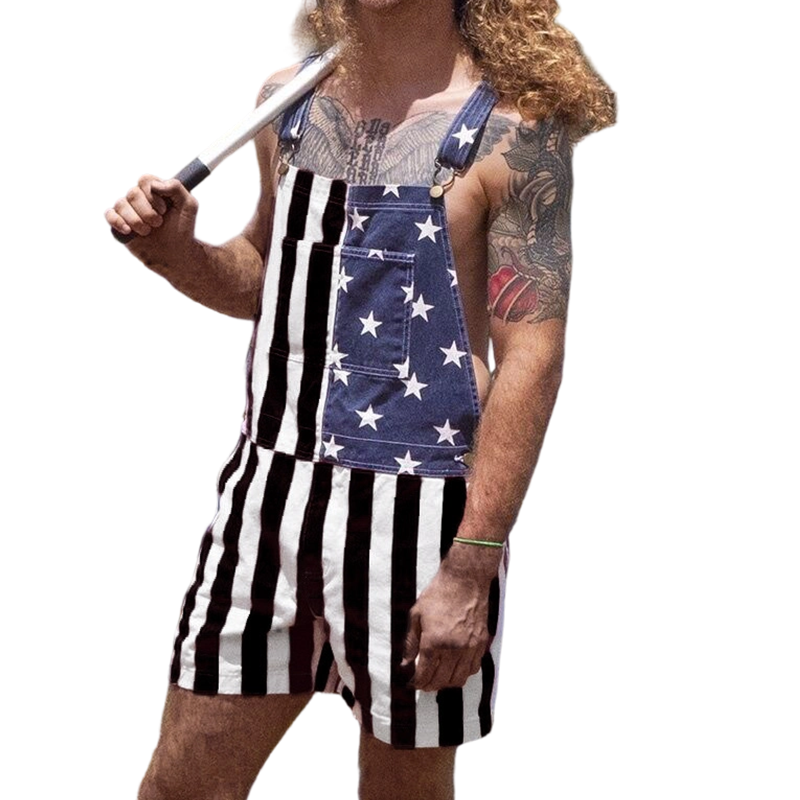 📢📢50% OFF !! ⏰American Flag Unisex Overalls Shorts