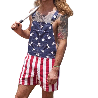 📢📢50% OFF !! ⏰American Flag Unisex Overalls Shorts