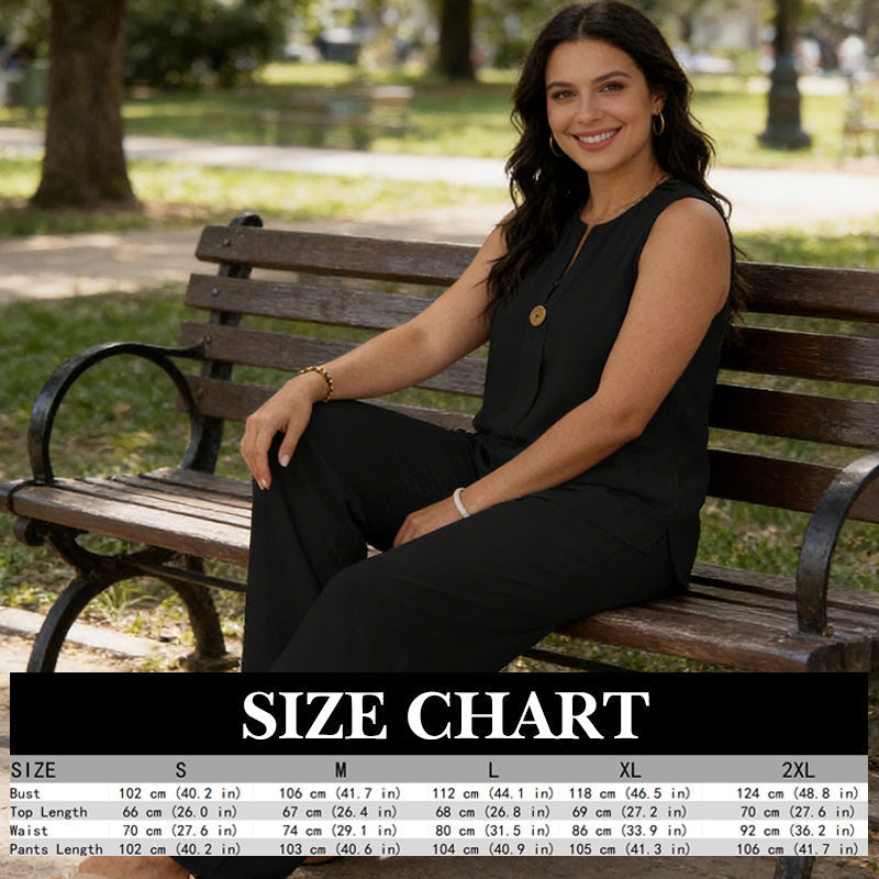 ⏰🔥LIMITED TIME 49% OFF! 💃 Minimalist Sleeveless Top & Wide-Leg Pants