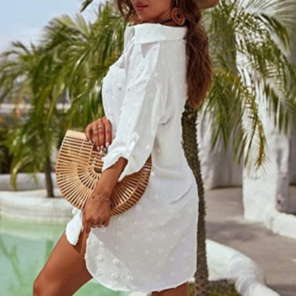 👚 50% OFF NOW! ⏰ Women's Casual Oversized Jacquard Chiffon Shirt – Flowy, lightweight & perfect for a chic layered look
