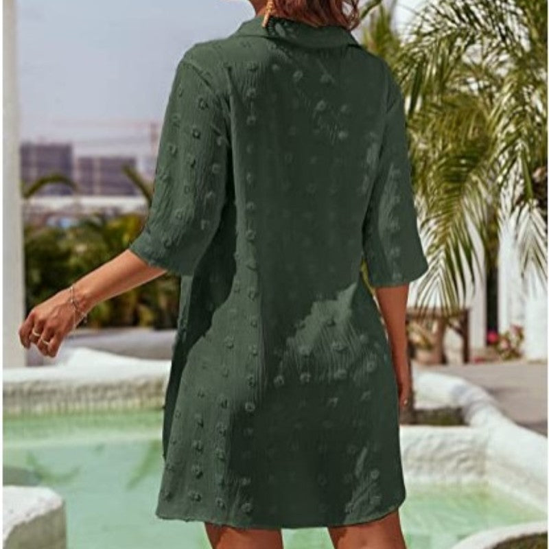 👚 50% OFF NOW! ⏰ Women's Casual Oversized Jacquard Chiffon Shirt – Flowy, lightweight & perfect for a chic layered look
