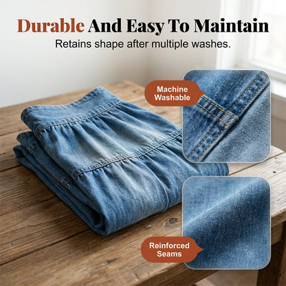 👗 LIMITED-TIME 50% OFF! ✨ Denim Maxi Skirt – High Waist, Tiered, A-Line, Button Front ✨