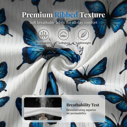 ⏰ Limited Time Offer | 🦋Just £9.99Hot sale ongoing, stock limited!✨ Women's Pajama Set – Butterfly Print, Cozy, Soft, Loungewear