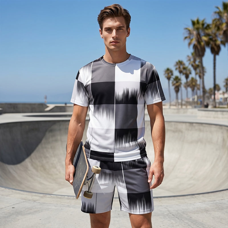 🔥2026 New Arrival 🔥Men's Abstract Print T-Shirt & Shorts Set