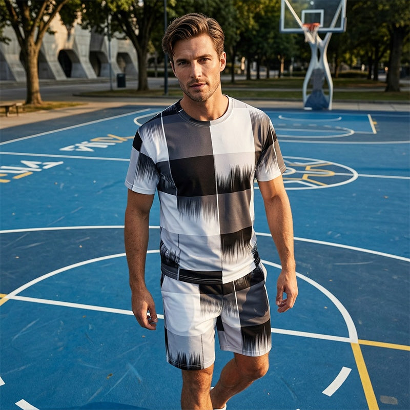 🔥2026 New Arrival 🔥Men's Abstract Print T-Shirt & Shorts Set