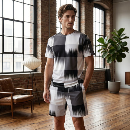 🔥2026 New Arrival 🔥Men's Abstract Print T-Shirt & Shorts Set