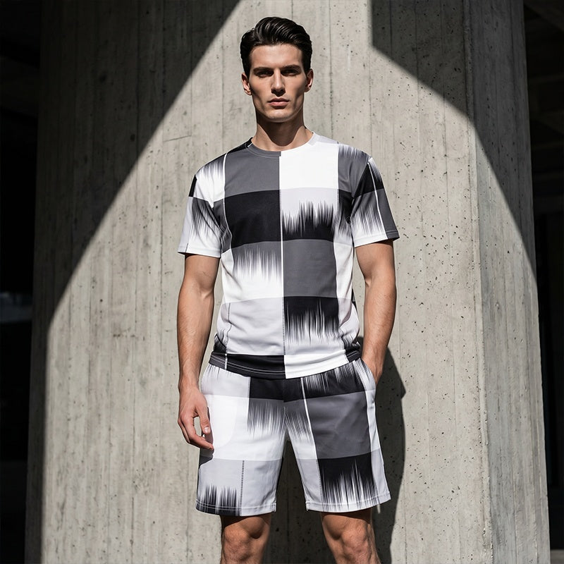 🔥2026 New Arrival 🔥Men's Abstract Print T-Shirt & Shorts Set