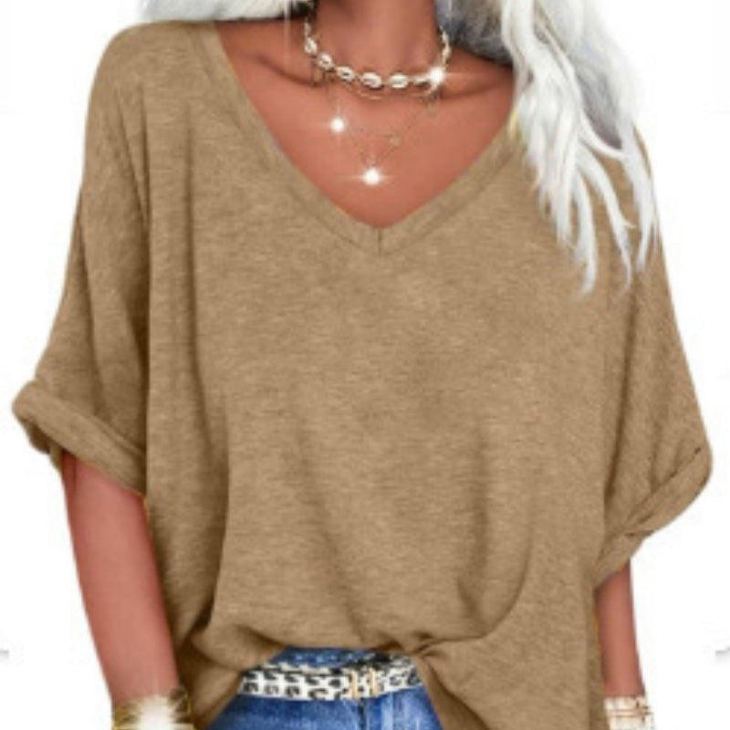 📢📢50% OFF !! ⏰Women's Casual Loose V-Neck Top