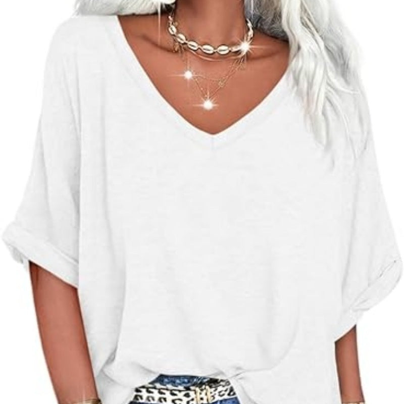 📢📢50% OFF !! ⏰Women's Casual Loose V-Neck Top