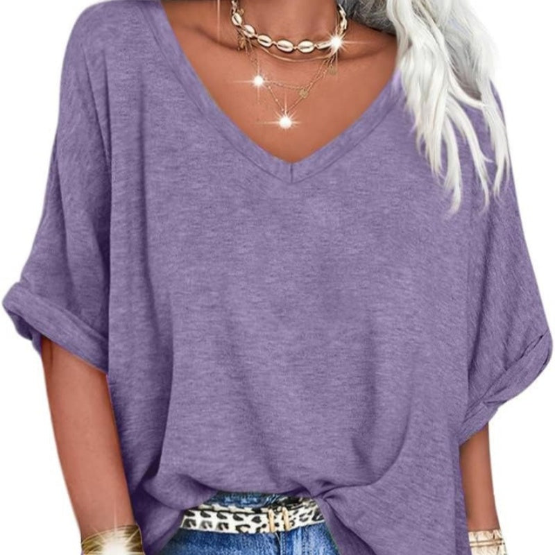 📢📢50% OFF !! ⏰Women's Casual Loose V-Neck Top