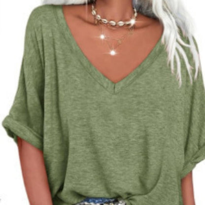 📢📢50% OFF !! ⏰Women's Casual Loose V-Neck Top