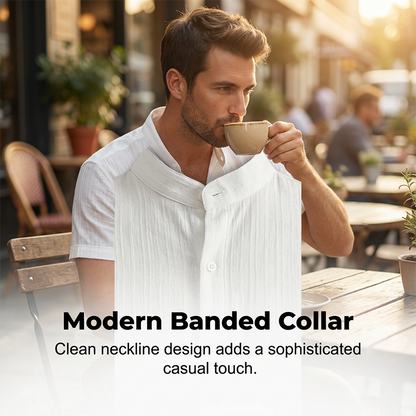 👔 LIMITED-TIME 50% OFF! ✨ Men's Textured 2-Piece Set – Shirt & Pants, Breathable, Coordinated 🧳