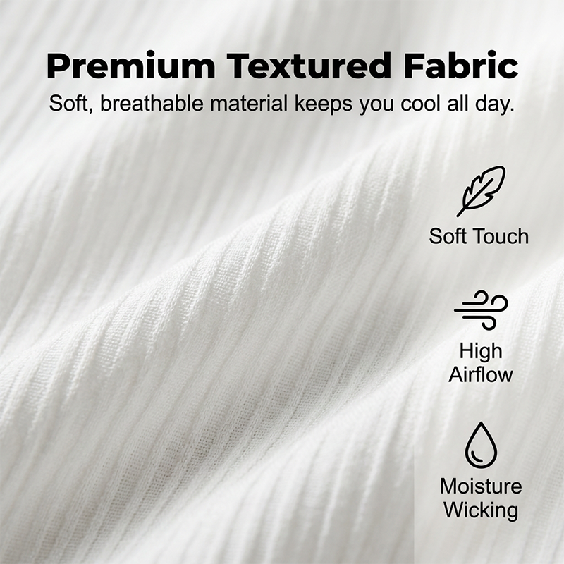 👔 LIMITED-TIME 50% OFF! ✨ Men's Textured 2-Piece Set – Shirt & Pants, Breathable, Coordinated 🧳