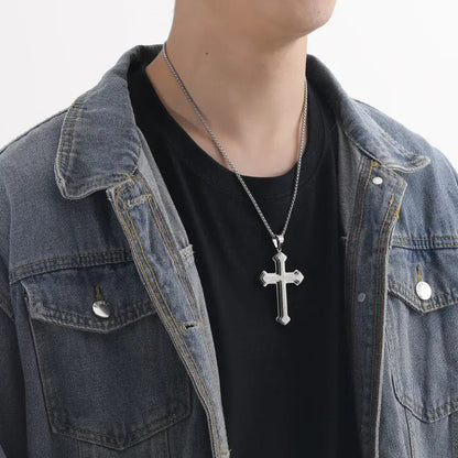 Men's Lord's Prayer Cross Necklace