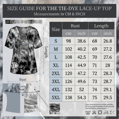 🎁New Arrival 50% OFF💥Women's Tie-Dye T-Shirt with Lacing and V-Neck