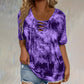 🎁New Arrival 50% OFF💥Women's Tie-Dye T-Shirt with Lacing and V-Neck