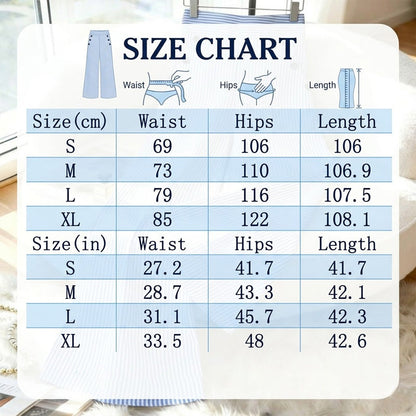 👖40% OFF！✨High-Waist Striped Wide-Leg Trousers
