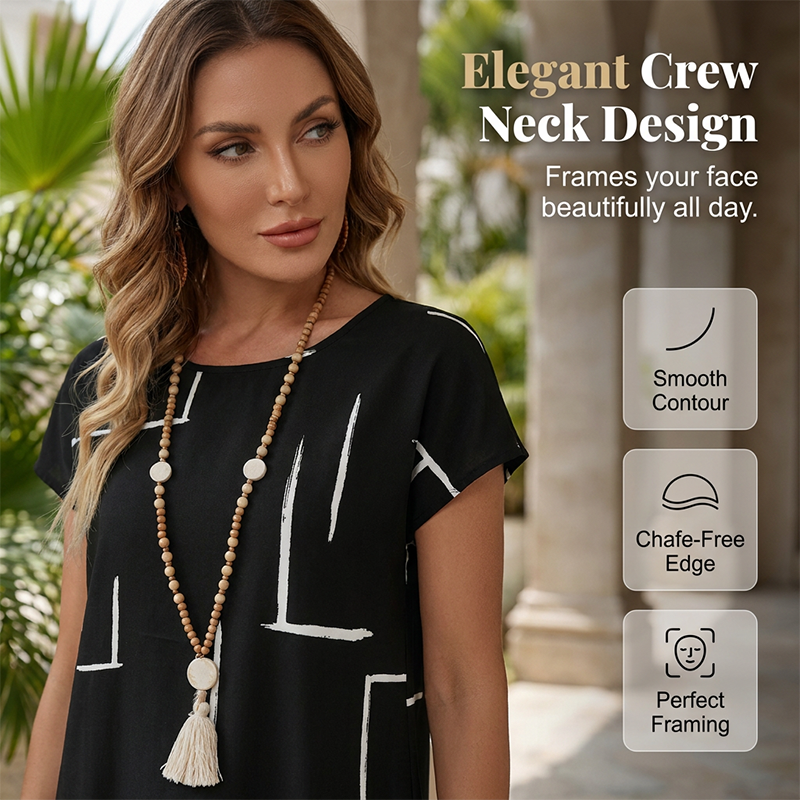 🎉Limited Sale🎉Women's Relaxed Fit Vacation Midi Dress