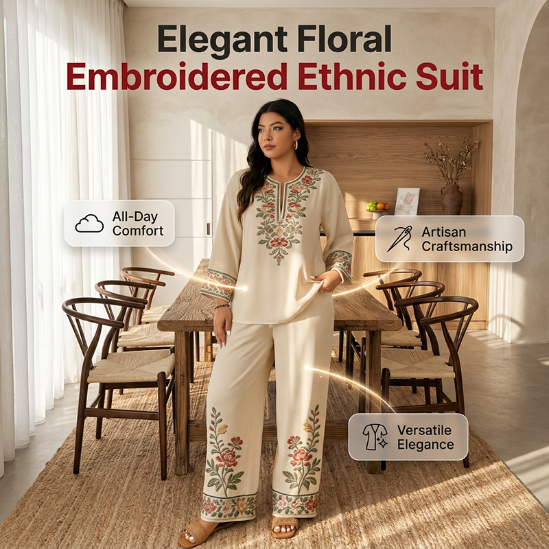 ⏳Limited-time 50% off⏰Women's Long Sleeve Blouse & Wide-Leg Pants Set👚👖