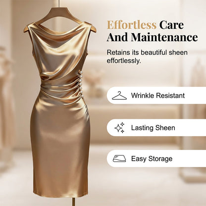📢📢50% OFF !! ⏰Women's Sleeveless Cowl Neck Midi Dress