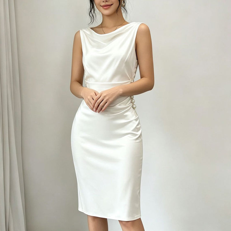 📢📢50% OFF !! ⏰Women's Sleeveless Cowl Neck Midi Dress