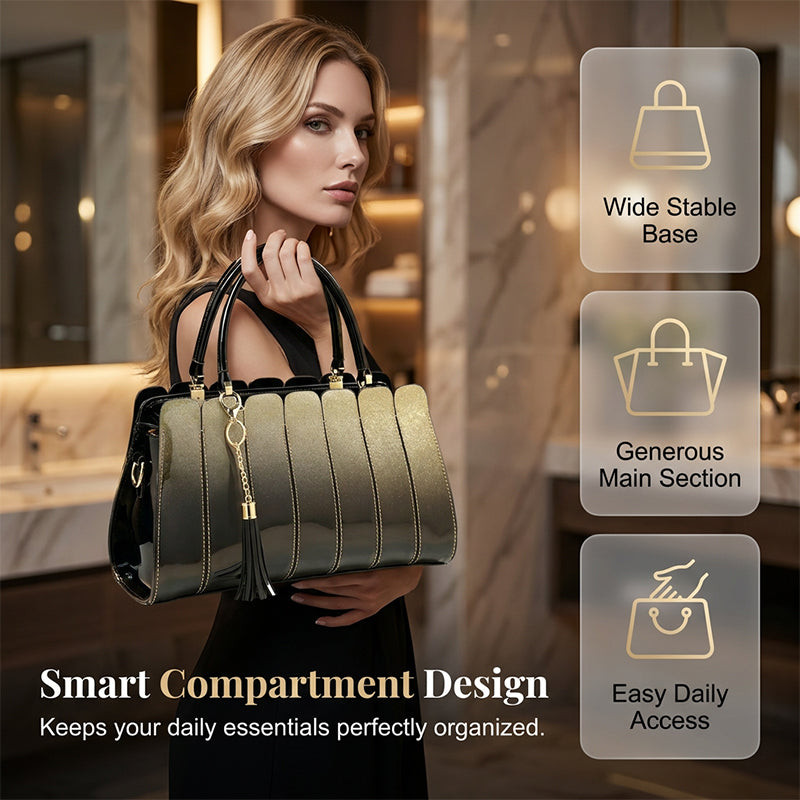Women's Glossy Gradient Satchel Bag