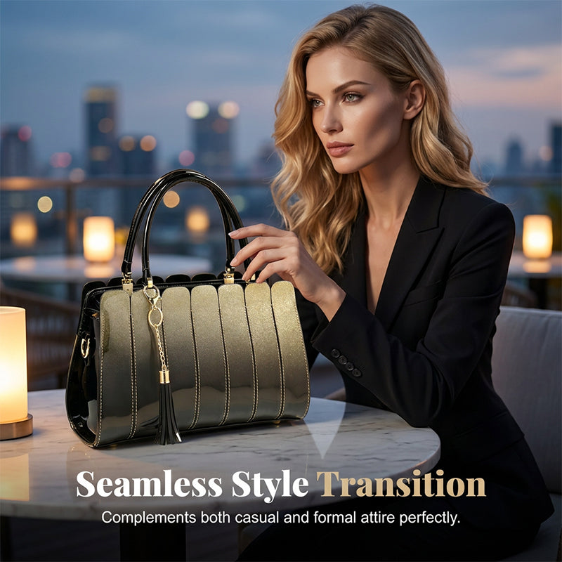 Women's Glossy Gradient Satchel Bag