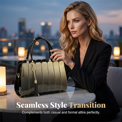 Women's Glossy Gradient Satchel Bag