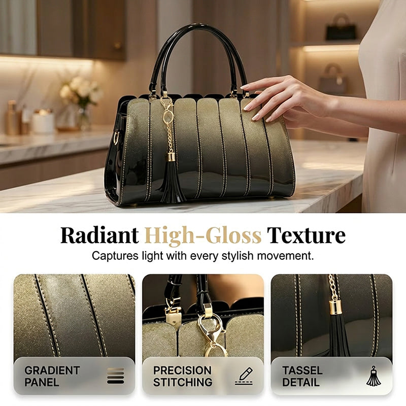 Women's Glossy Gradient Satchel Bag