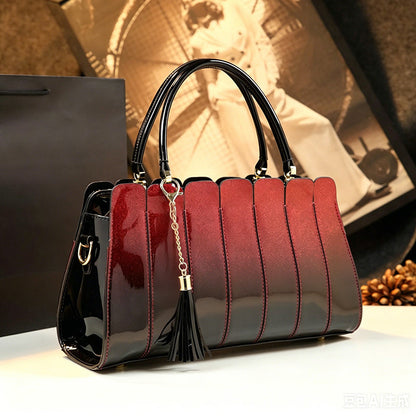 Women's Glossy Gradient Satchel Bag