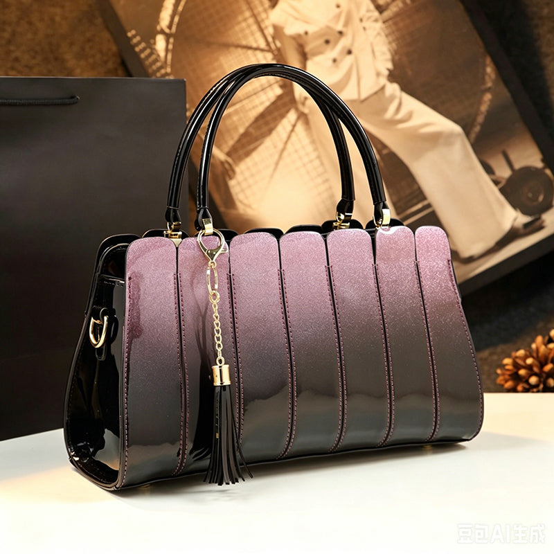 Women's Glossy Gradient Satchel Bag