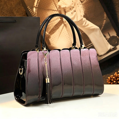 Women's Glossy Gradient Satchel Bag