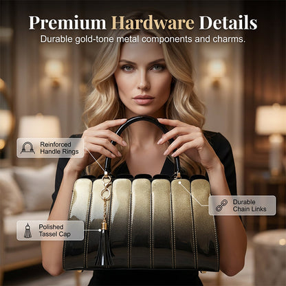 Women's Glossy Gradient Satchel Bag