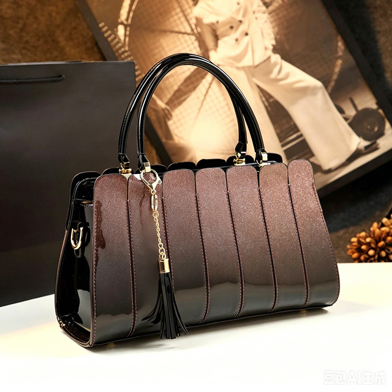 Women's Glossy Gradient Satchel Bag