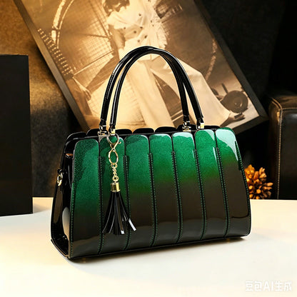 Women's Glossy Gradient Satchel Bag
