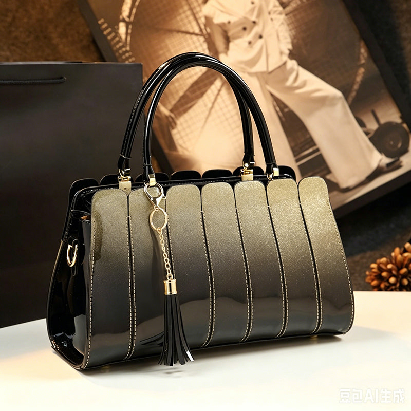 Women's Glossy Gradient Satchel Bag