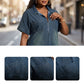 Women's Casual Half-Zip Denim Shirt Dress