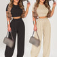 📢📢30% OFF !! ⏰ Women's Two-Piece Set – Fitted T-Shirt, Loose Pants, Casual 🌸