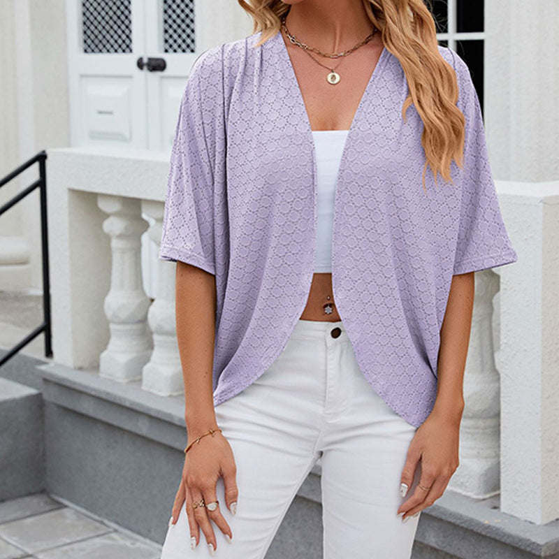 Soft casual half sleeve cardigan for women