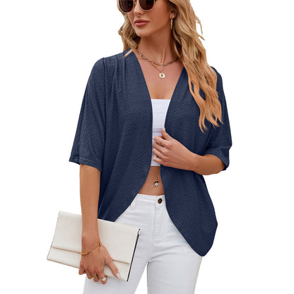 Soft casual half sleeve cardigan for women