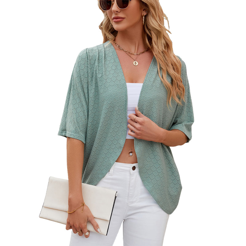 Soft casual half sleeve cardigan for women