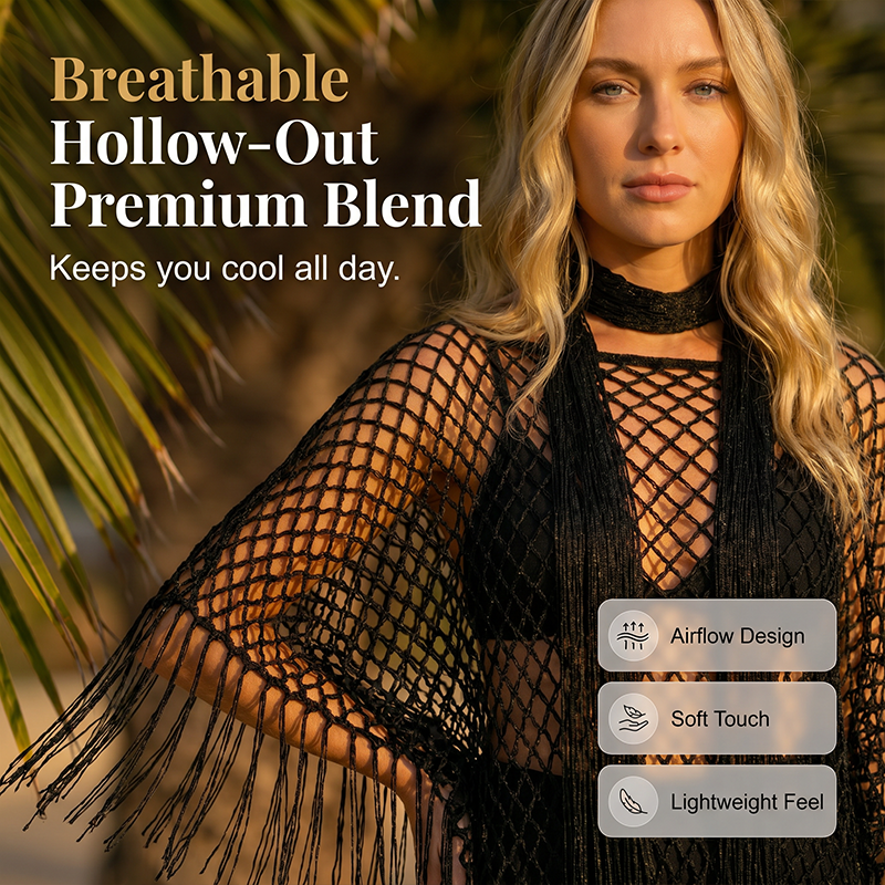🏖️LAST DAY SALE !🔥JCUK Summer Metallic Crochet Cover-Up – Lightweight, Flowy & Effortlessly Stylish 🌊☀️