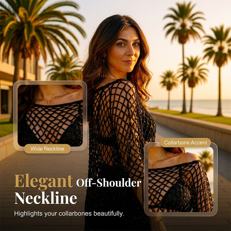 🏖️LAST DAY SALE !🔥JCUK Summer Metallic Crochet Cover-Up – Lightweight, Flowy & Effortlessly Stylish 🌊☀️