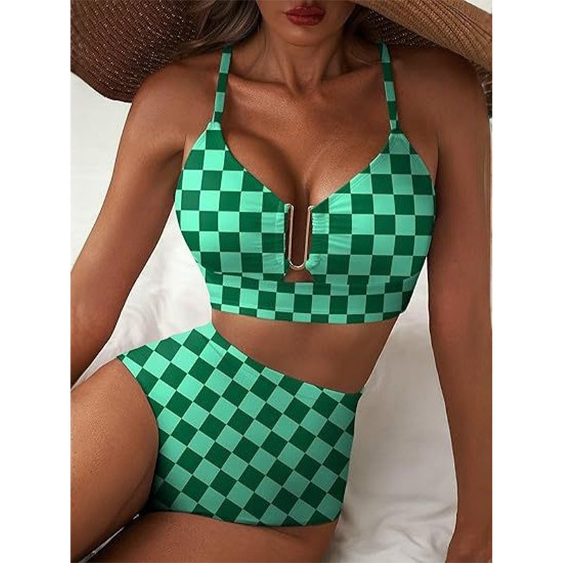 👙Vacation mode: ON🌴Women's High-Waisted U-Bar Bikini Set