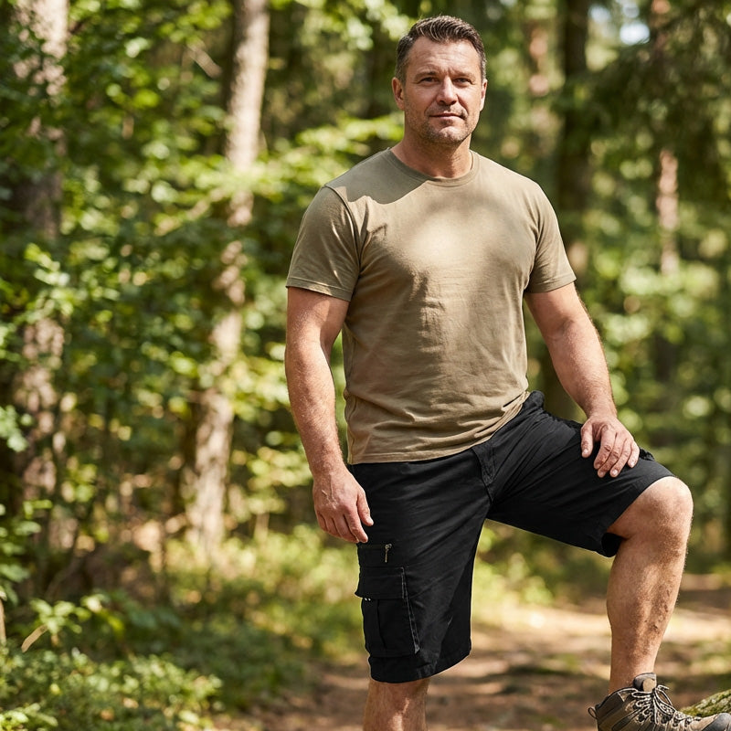 Men's Casual Cargo Shorts with Multi-Pockets