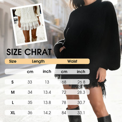 🌸 50% OFF NOW! 🌸Chic Pleated Lace Trim Mini Skirt