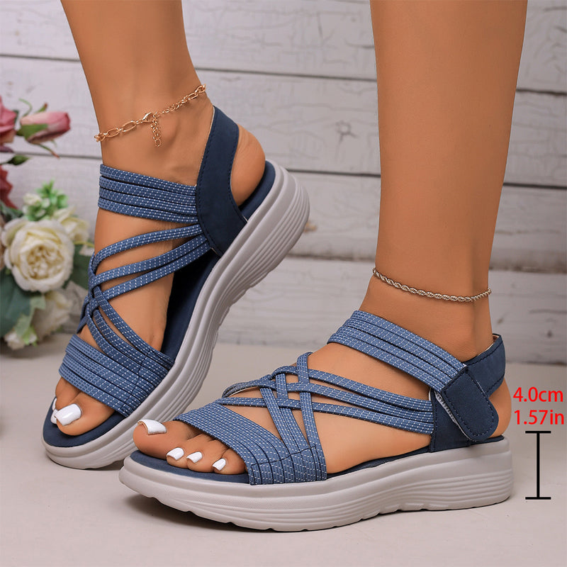 🔥 49% OFF Today Only - Women's Elastic Strap Platform Sport Sandals👣 Walk All Day Without Tired Feet