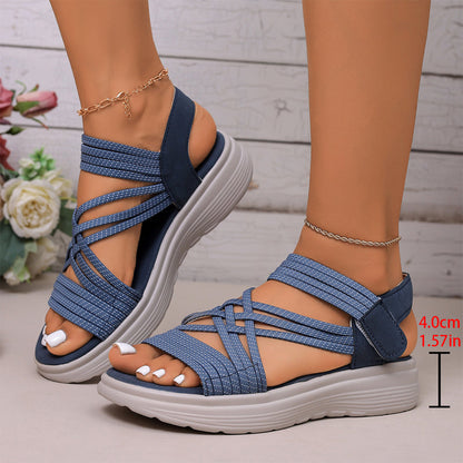 🔥 49% OFF Today Only - Women's Elastic Strap Platform Sport Sandals👣 Walk All Day Without Tired Feet